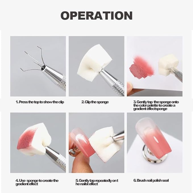 Nail Sponges for Ombre Nail Art Decoration Kits with Sponge for Nail Polish Special Blending Gradient Tool