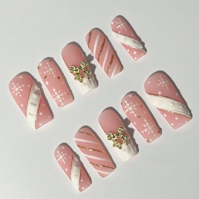 Press On Nails Square Fake Nails, Handmade 10 Pcs Reusable ABS Material Acrylic Fingernail Tip Salon Artificial Nails Kit (Size S)