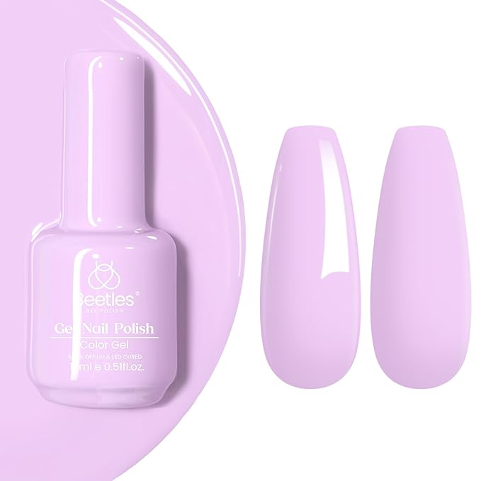 beetles Pink Gel Polish - 1pc 15ml Pastel Pink Lavender Violet Mauve Color Spring Milky Taro Soak Off Uv LED Nail Lamp Polish Nail Art Manicure Salon DIY Home Solid Color Gel