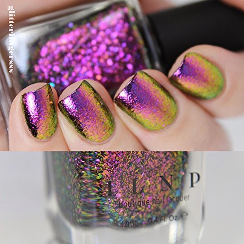 ILNP Neon Rosebud - Fuchsia, Green, Gold Ultra Chrome Color Shifting Flakie Nail Polish