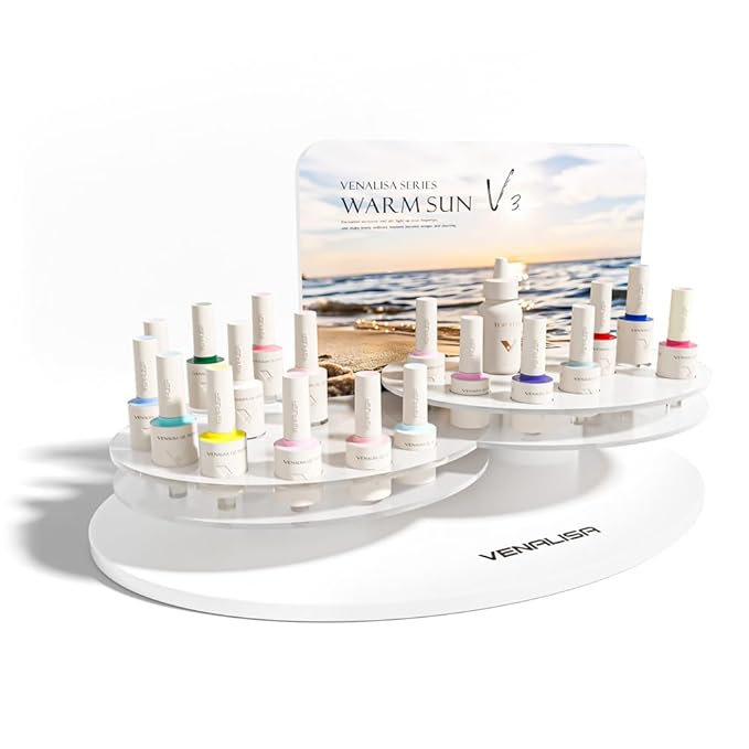 VENALISA V3 22 Pcs 10 ML Gel Nail Polish Set with Color Card, Pink Blue Red Green Purple Gel Polish Glitter Color Nail Art Starter Manicure Salon DIY at Home