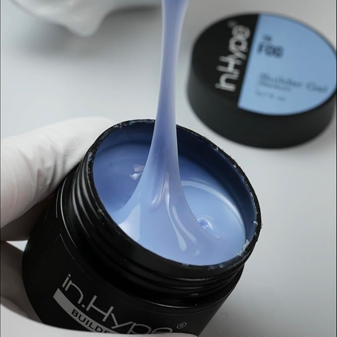 IN.HYPE UV/LED Professional Hard/Builder Gel for Nail Extension/Strengthening/Overlays File Off Blue Fog #19