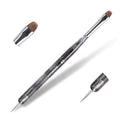 Kolinsky Sable Nail Brush French Nail Brush 2 Way Professional UV Gel Acrylic Nail Art Brush with Dotting Tool for French Manicure Cuticle Clean Up Nail Art Design Brush (2#)