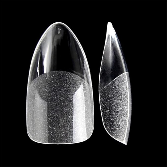 Almond Shaped Nail Tips For Acrylic Nails Professional 500pcs Matte Clear False Nails Tips Press On Nails French Fake Nails For Nail Extension Full Cover Nails With Case For DIY Nail Art, 11 Sizes