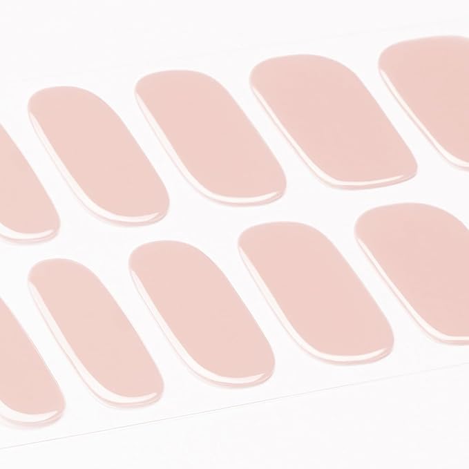 DANNI & TONI Semi Cured Gel Nail Strips (Tint Nude) Natural Solid Color Gel Nail Wraps 28 Stickers