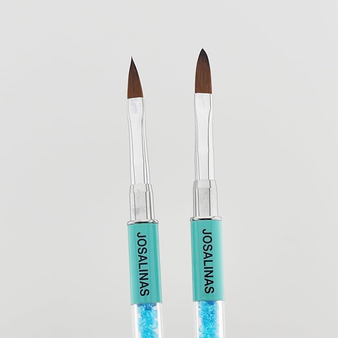 Nail Brushes Art Pen 2PCS, Gel Polish Painting Tools with Nail Extension Gel Builder, Salon at Home DIY Manicure (Green-Hair#12)