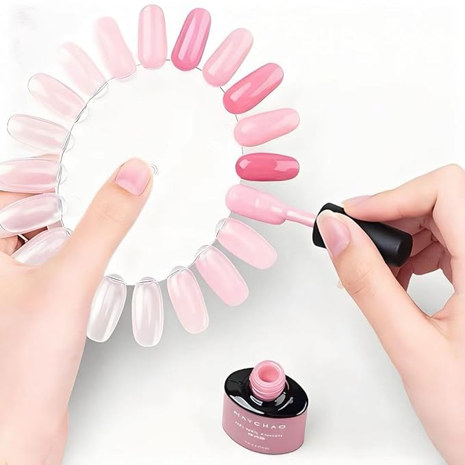 20 Pcs Nail Swatches Wheels Plastic Manicure Display for Polish Color Testing Art Practice, 5.2x4.4 Inch Wheel with 20 Tips