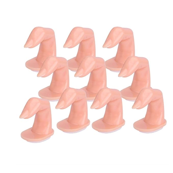 Practice Fingers for Acrylic Nails Gel Training Nail Art Practice Fingers Decoration Training Fingers, Plastic Fake Fingers with Nails, 10 Pack