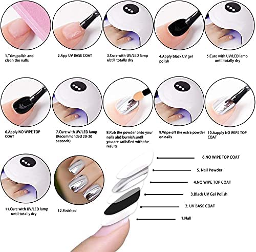 6 Box Chrome Nail Powder, Chrome Effect Nail Powder Set, Shiny Nail Glitter Powder with Magic Mirror Effect for Nail Art Design Decoration(Christmas Color Series)