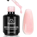 Beetles Builder Gel for Nails-Starlit Nude 8 in 1 Nail Thickening Strengthening Building Apex for Beginner DIY Salon at Home,Shimmer Pink Builder Nail Gel,UV & LED Lamp Cured Needed
