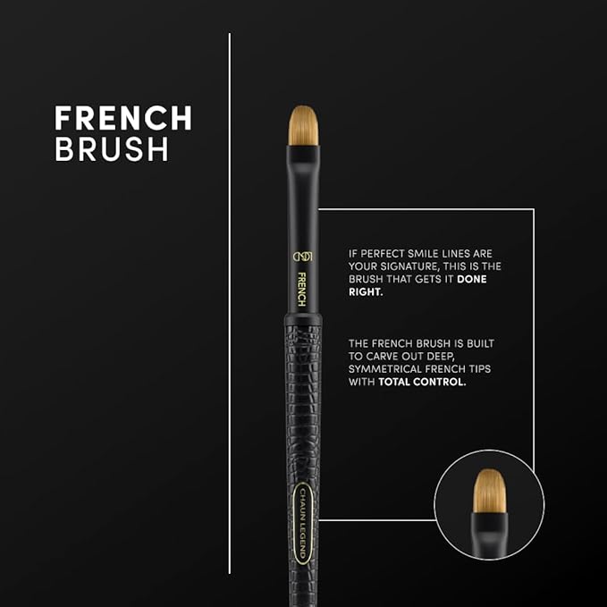 Chaun Legend Nail Art Brush - French (Acrylic Nail Brush for French Tips & Gel Polish Clean Up)