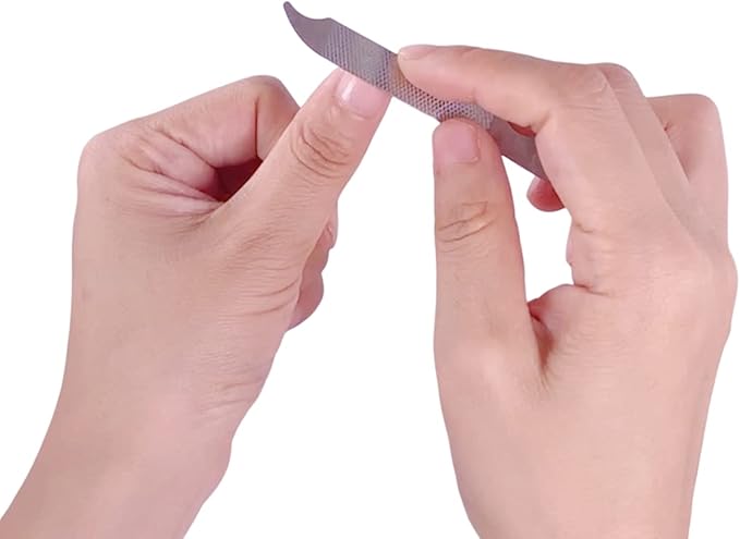 Fingernail Files (12 Pack), Metal Nail Files for Natural Nails, 4’’ Stainless Steel Thin Durable Nail File Bulk Filer with Curved Sharp Pointed Tip Double Sided Manicure Pedicure Toenails Tools