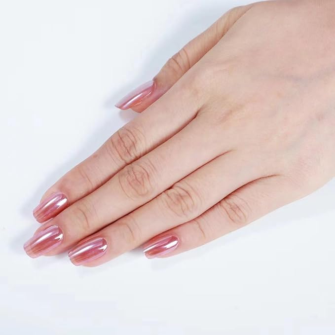 Rnker Press On Nails - Light Red, Short Square Top gel Nails with a Glossy Glaze Finish, 15 Sizes - 30 Nail Kit with Glue