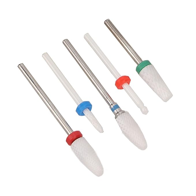 Nail Drill Bits, Ceramic Manicure Pedicure Bits, Manicure Dustproof Nail Grinding Head Set for Manicure Pedicure, Home Salon