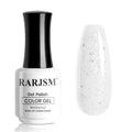 RARJSM Snow Glitter Gel Nail Polish Shiny Diamond Sparkly Chunky Jelly Milky White Silver Shimmer Pigments Opal Gelpolish Soak off Led UV Curing Required for Nail Art Salon Manicure