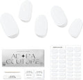 Semi Cured Gel Nail Strips with 30 Pieces - UV Gel Stickers, Manicure Kit, Easy Application Wraps Includes Prep Pads, Nail File, Wooden Stick - UV Light Required (Simple White)