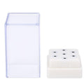 7 Holes Nail Drill Heads Bits Holder Organizer Box Container for Nail Grinding Heads Display