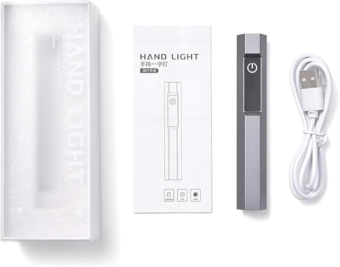 Handheld LED UV Light for Gel Nails Mini Nail Lamp Portable Cordless Rechargeable Type-C Nail Dryer with Display for Fast Curing, DIY Nails Tool, Grey, for Home DIY & Nail Salon