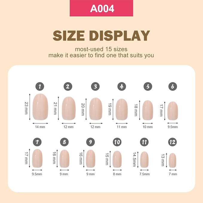 288 Pcs Press On Nails Short Almond Fake Nails Press Ons Set Full Cover Acrylic Glue on Nails Reusable Glossy Artificial Nail Kit Oval False Nails for Women Girls Manicure 12 Color