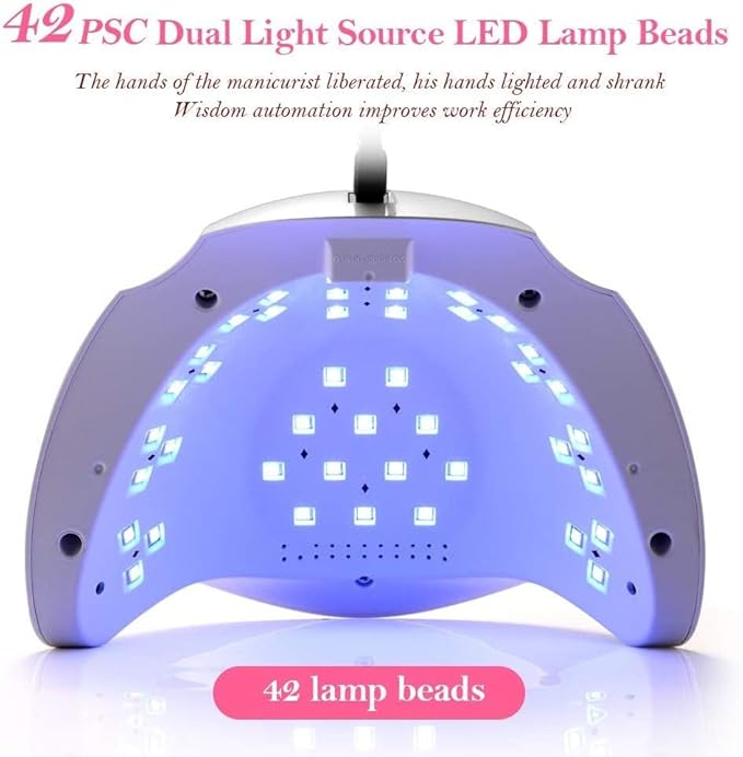 UV LED Gel Nail Lamp, 90W Nail Dryer LED Nail Light for Gel Polish-4 Timers Professional Upgraded Curing Lamp Nail Art Accessories, Dual Curing Gel Toe Nails,White