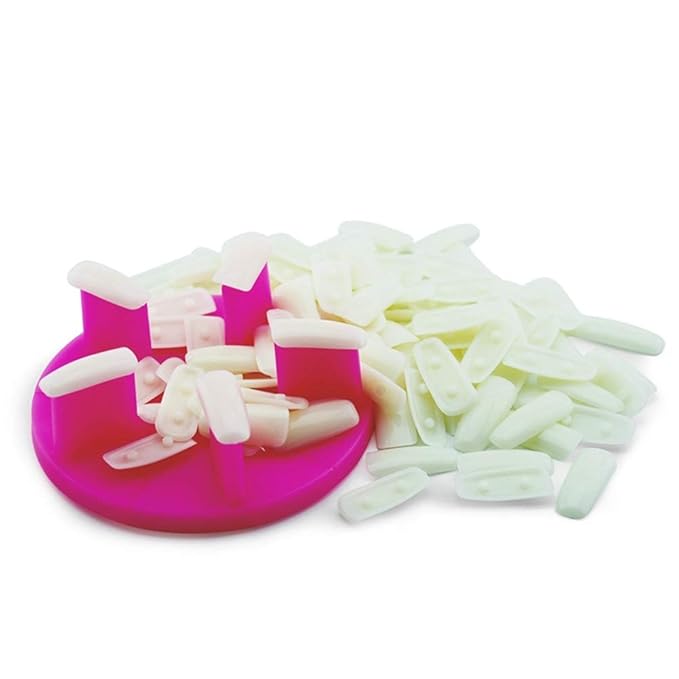 False Nail Art Tips Display Stand with 100 pcs Removable White False Nail Art Tips for Practice Training Nail Tools