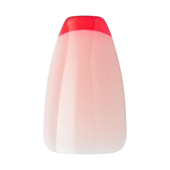 KISS Gel Fantasy Allure Press On Nails, Ready to Wear, 3D Design, Waterproof, Pink Gel Nail Glue 0.07 Oz. (2g), Manicure Stick & Mini File, 28 Count