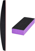 Nail File and Thin Buffer Block, Reusable Black Half Crescent Shape Double Sided Manicure Tools, Thin Sanding Buffing Grinding Plisher File, 100/180 Grit