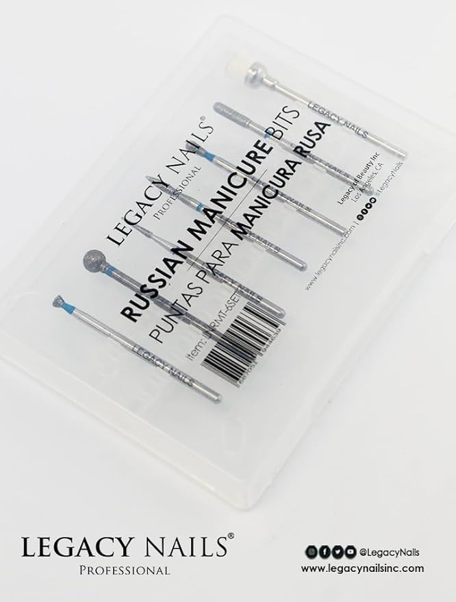 Legacy Nails Professional RUSSIAN MANICURE BITS SET 7 pieces - Ideal For Russian Manicures, Performs Perfectly Around Cuticle Area