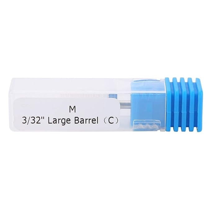 Nail Drill Bit, Ceramic Manicure Drill Bits for Manicure Pedicure Cuticle Gel Nail Polishing Cylinder Shape Grinding Head, with Display Base(White 05#)