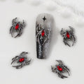 Ranvi 30PCS Halloween Nail Art Charms,Spider Metal Dark Gothic Alloy Diamond for Women Girls Halloween Nail Decorations Design(Black Spider-Red Diamond)