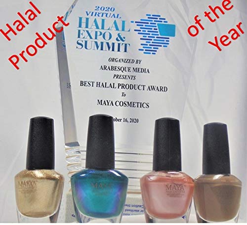 MAYA HALAL, BREATHABLE & TOXIN-FREE VEGAN NAIL POLISH (FRENCH MANICURE SET with brush).