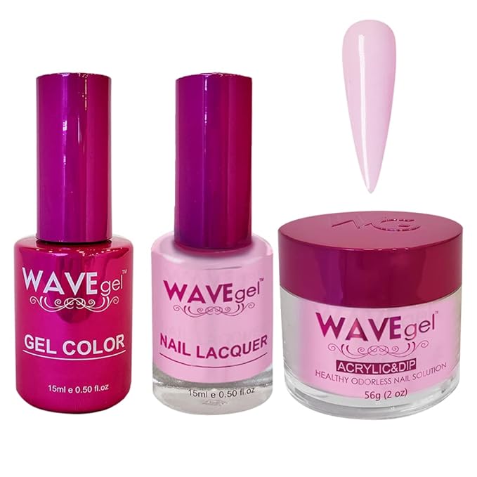 WAVEGEL Soak-Off Gel, Nail Lacquer & Acrylic/Dip Powder Matching Set - Princess Collection - #12 Sleeping Princess