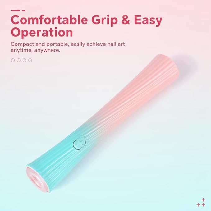 Handheld UV Light for Gel Nails Pink Green Gradient Nail Lamp Portable Cordless Rechargeable Type-C Nail Dryer with Display for Fast Curing, DIY Nails Tool, for Home DIY & Nail Salon