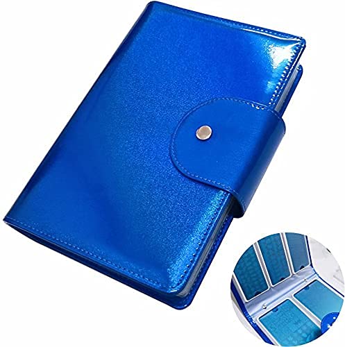 50 Slots Image Stamper Plate Collection Nail Art Stamp Plate Stamping Plates Cases Stamp Nail Template Organzier for 6.0x12.0cm and 9.5X14.5CM Nail Art Plates(Dark Blue)