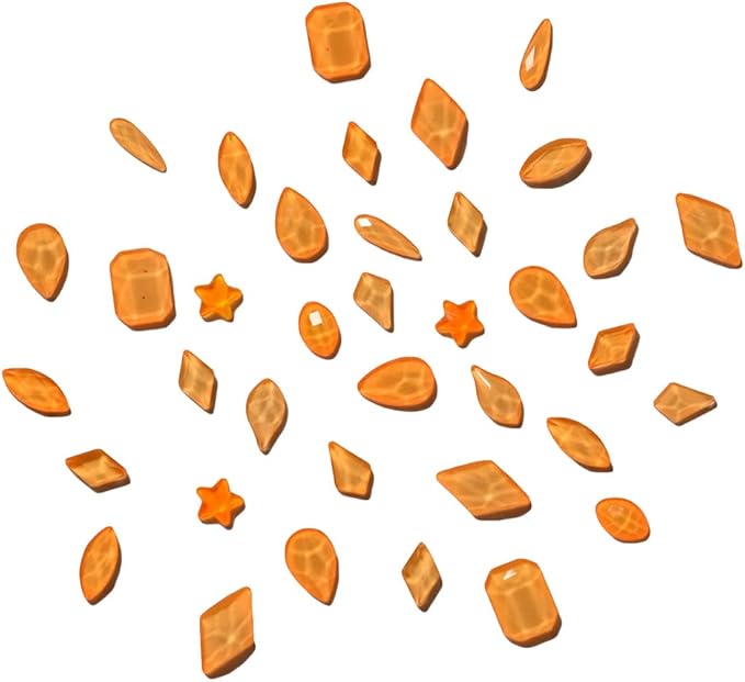 100pcs Neon Orange Shape Nail Flatback Crystals Glass Stones 3D Nail Gems for Art Design Decoration Accessory Pack Set