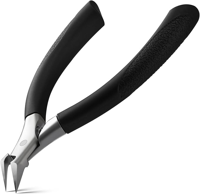 BEZOX Toenail Clipper, Straight Blade Podiatrist Nail Clippers for Thick Nails for Seniors, Men and Women, Ergonomic Toe Nails Cutter for Ingrown Toenail Prevention - Black