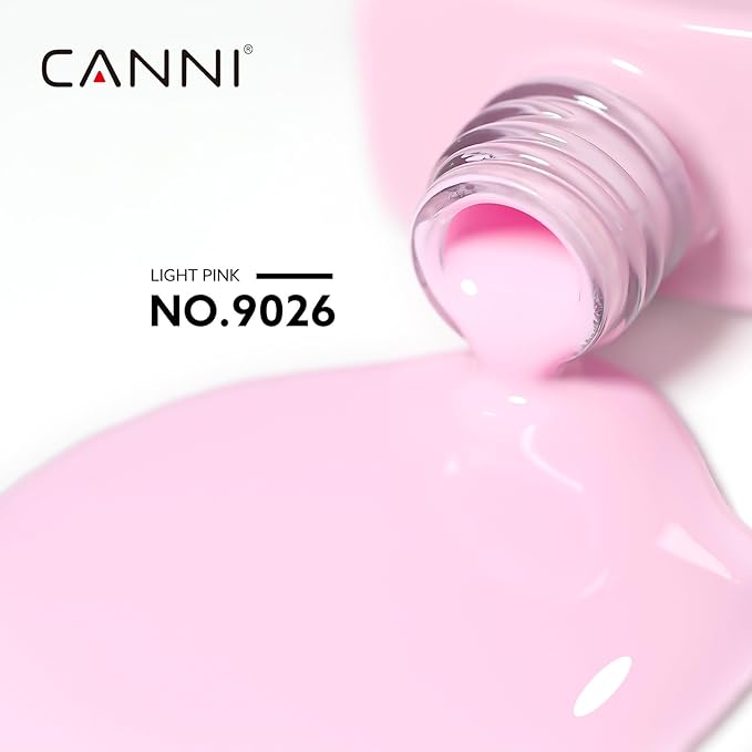 CANNI Light Pink Gel Nail Polish - 1Pcs Baby Pink Gel Polish Pale Pink Color High Gloss Soak Off U V French Nail Manicure Salon DIY