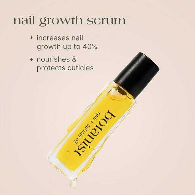 Botanist Nail Rescue Kit | Nail Strengthening Polish + Growth Serum | Grow and Strengthen Nails Damaged from Acrylics, Dip, and Gel Manicures | Non-Toxic, 84% Plant Based, 21-Free & Vegan (Poppy Red)