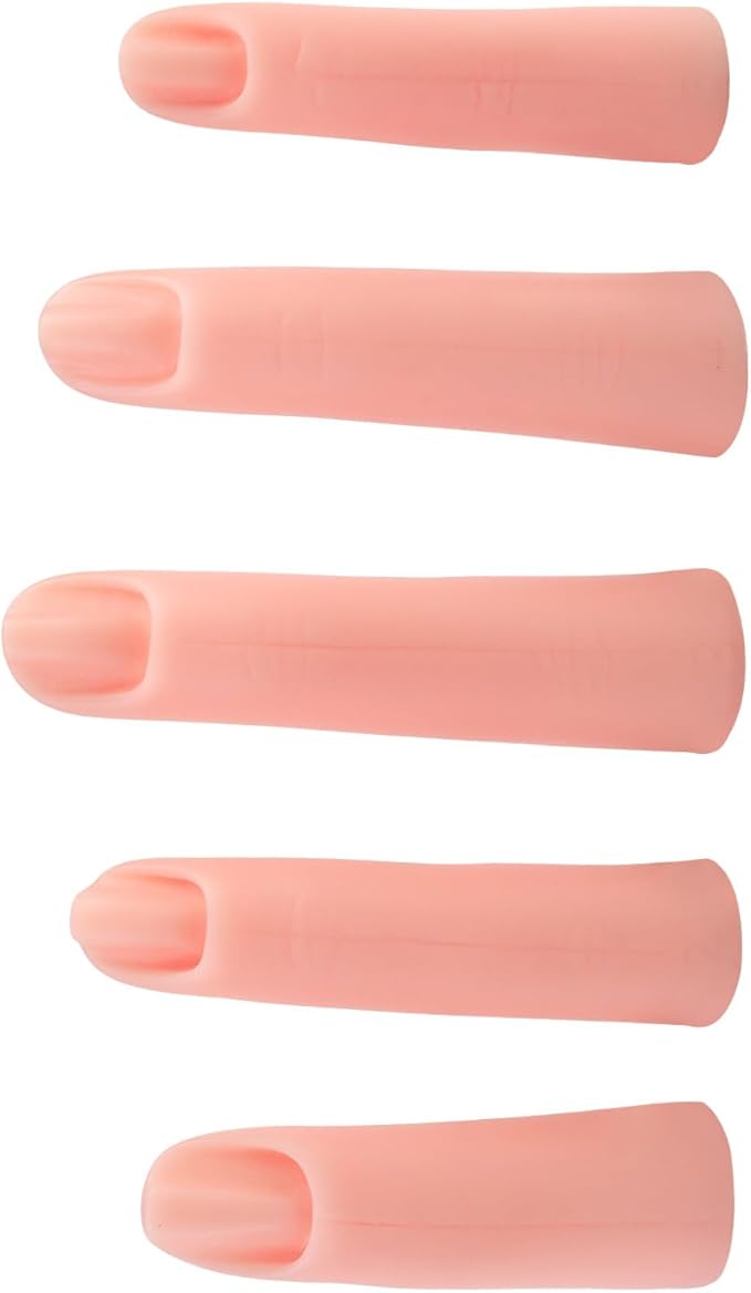 Silicone False Finger Practice Fingers with Magnet False Training Fingers Nails Art Training Fingers for Acrylic Nails, 2