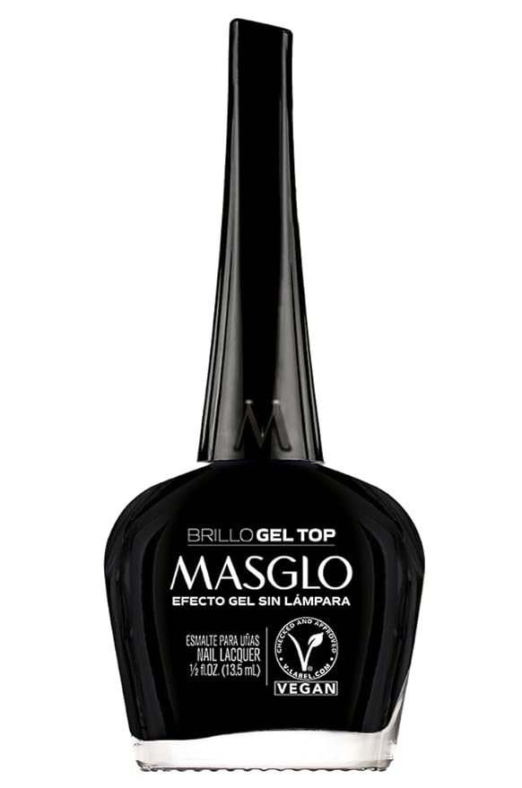 MASGLO Tradicional – Nail Polish Top Coat Gel Effect, Up to 7 Days of Wear, High-Coverage & Glossy Finish – (0.5 oz)