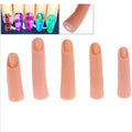 5Pcs Silicone Fake Finger Acrylic UV Gel Nail Art Practice Manicure False Fingers Fake Finger with Magnet for Hand Nail Art Training Display Tools