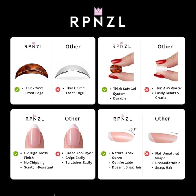 Press On Nails - Glazed Doughnut | Chrome Glazed Long Almond Fake Nails Tip, Salon Quality | 32 Nails, 16 Sizes Kit with Glue and Adhesive Tabs I Female Founded - Beauty, Self Care