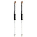 Nail Brushes Art Pen 2PCS, Gel Polish Painting Tools with Nail Extension Gel Builder, Salon at Home DIY Manicure (Black-Flat#6)