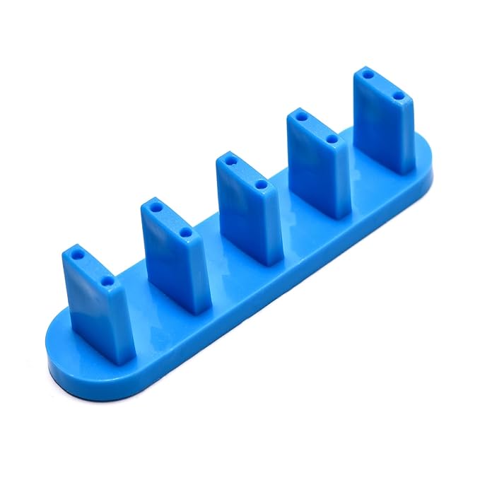 3 pcs False Nail Art Tips Practice Display Stand Tool with 10 pcs False Nail Tips for Gel Nail Polish DIY Nail Training Tools (Blue)