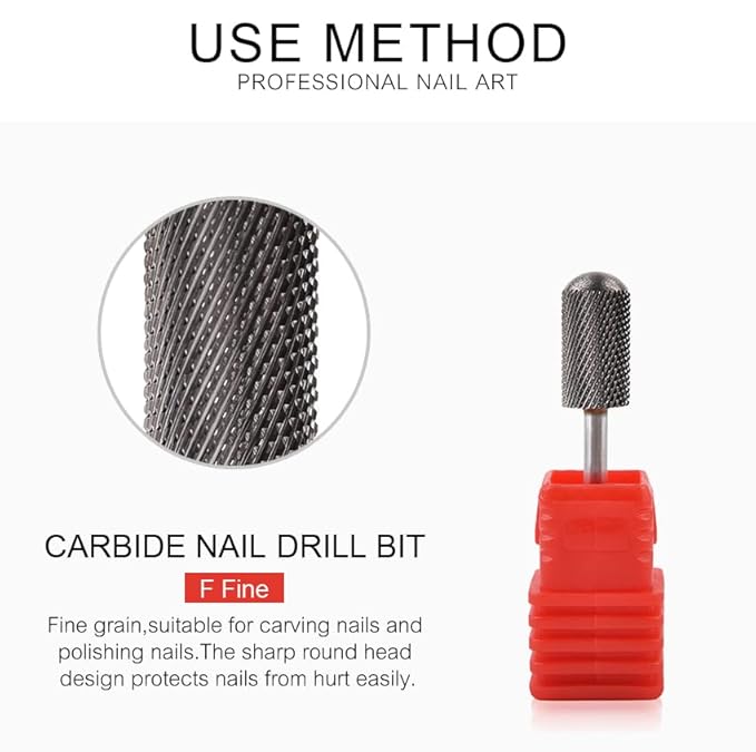 3 pcs Round Head Alloy Nail Drill Bits Manicure Drilling with 1 pcs Nail Drill Bit Storage Box For Electric Nail Drill Manicure Machine Nail Gel Polish Removal Nail Accessories Tool (Set)