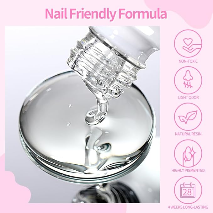Born Pretty Nail Glue for Press on Nails, Blooming & Rhinestone - Quick Dry Nail Adhesive for Tips, 6 in 1 Gel Nails Glue Nail Art Design and DIY Extensions for Home Salon