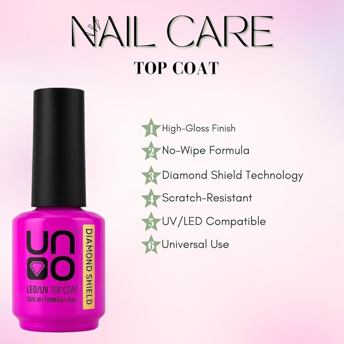 3-in-1 Nail Primer, Strong Base Coat & Diamond Top Coat Set – Non-Acid Bond, Long-Lasting Adhesion, Chip-Resistant Shine, LED/UV Curing, Soak-Off Formula, Nail Prep & Protection System – 15ml Each