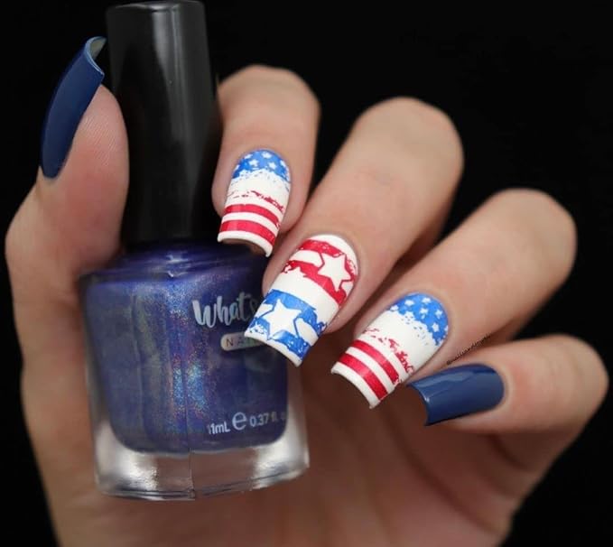 Whats Up Nails - B066 Slice of Americana Stamping Plate for Nail Art Design