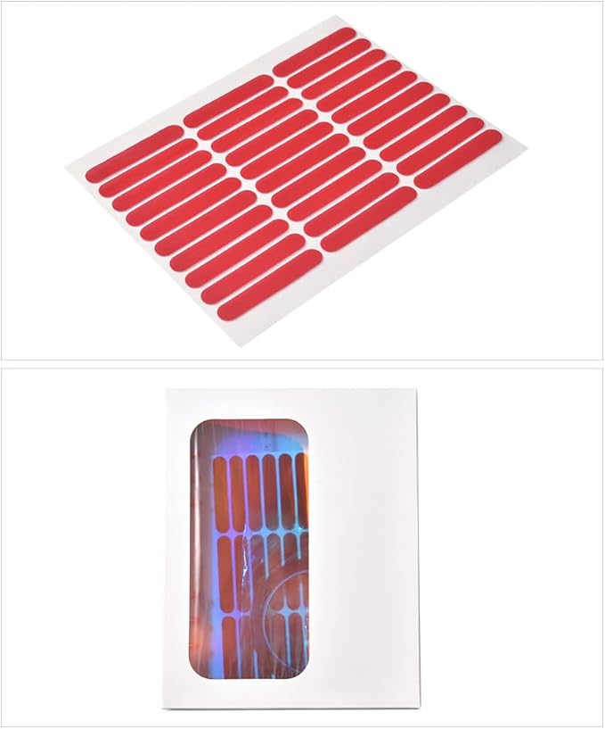 KADS Holographic Press-On Nails Organizer Book - 2 Double-Sided Storage Pages with Adhesive Backing, Includes 60 Pre-Cut & 1 Roll 300cm Double-Sided Tape for Nail Artists & DIY Enthusiasts