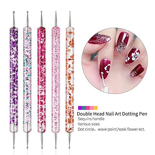 Nail Art Brushes Set, 20pcs Nail Design Painting Brushes, Professional Nail Art Design Brushes, Nail Fine Liner Brushes, Black